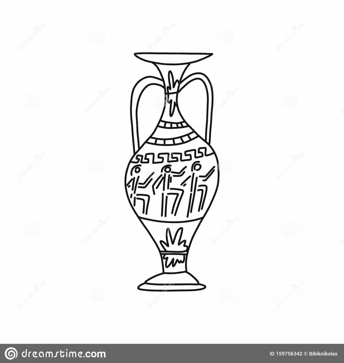 Vibrant amphora coloring page