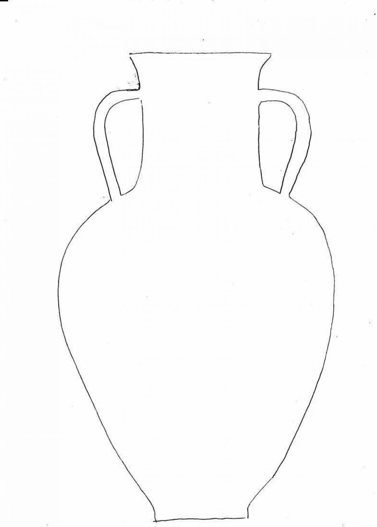 Photo Joyful amphora coloring page