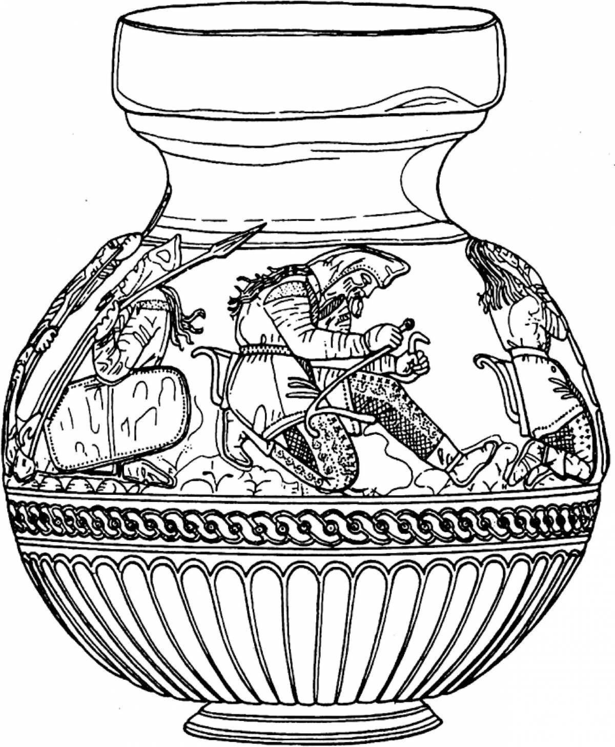 Coloring page charming amphora