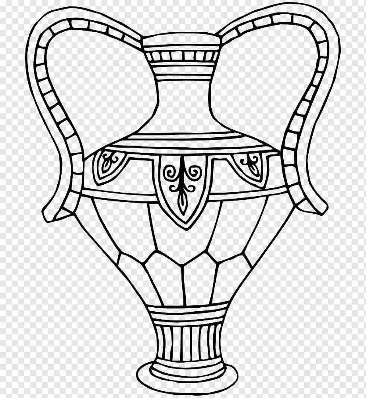 Glittering amphora coloring page