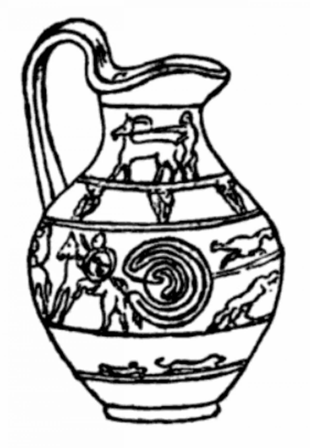 Intriguing amphora coloring page