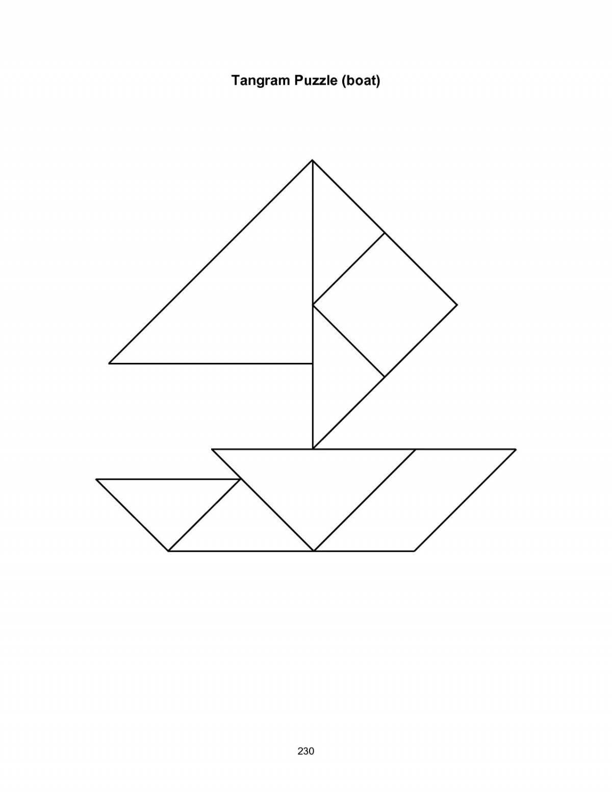 Coloring page joyful tangram