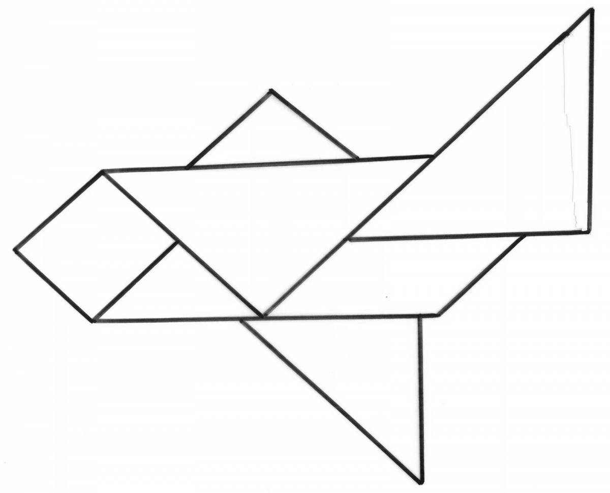 Attractive tangram coloring page