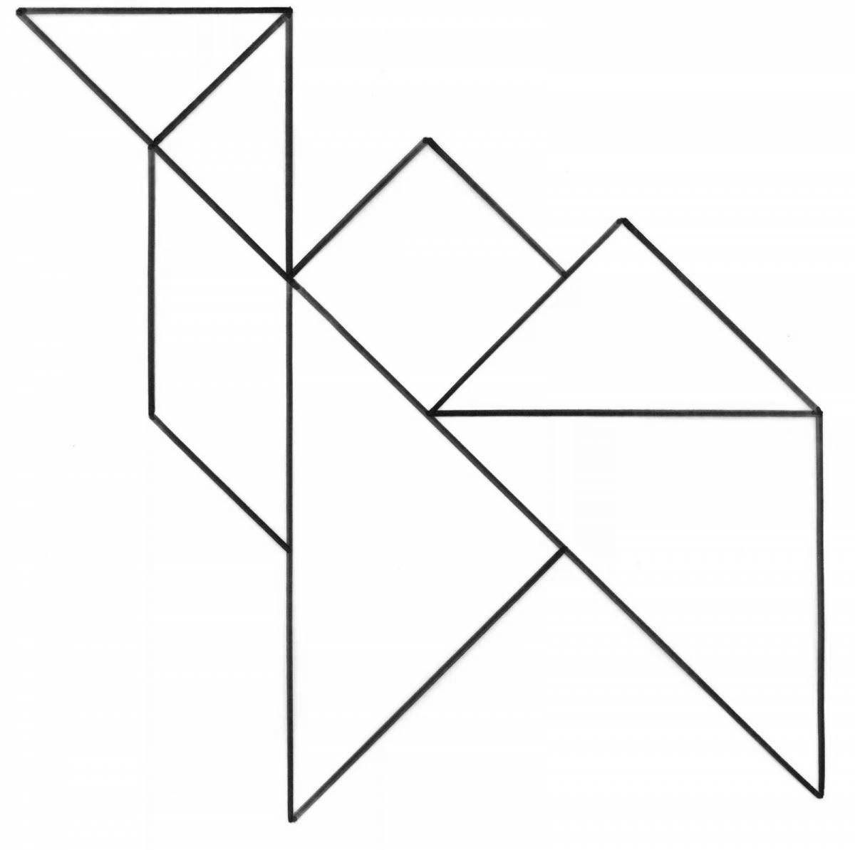 Tangram fun coloring book