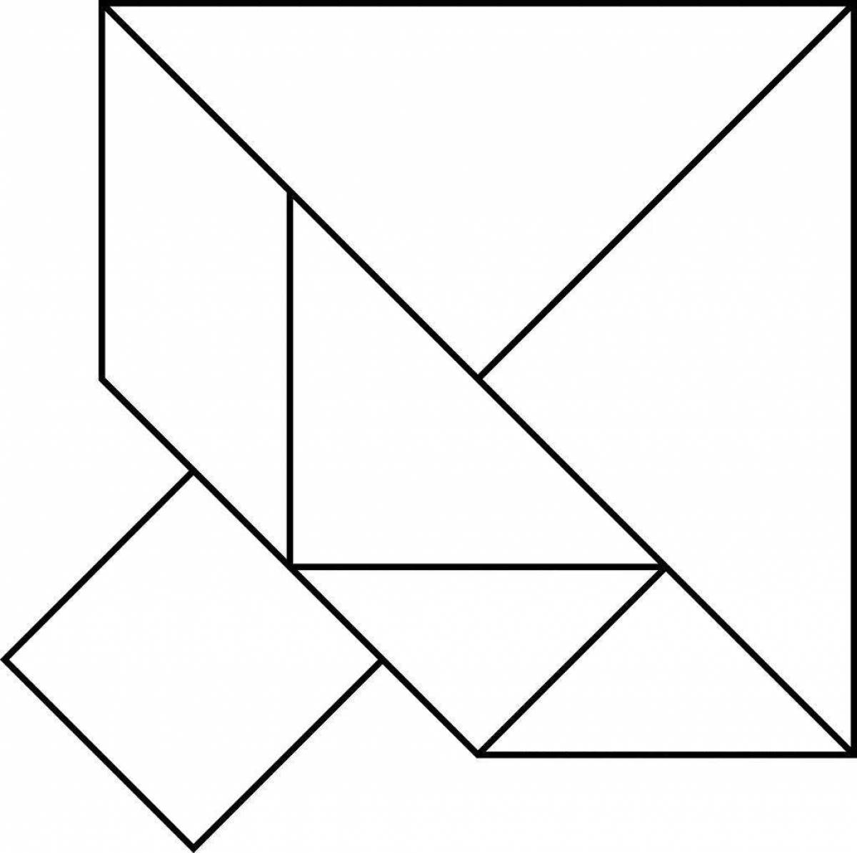 Creative tangram coloring page