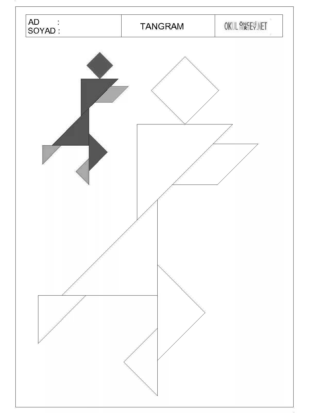 Charming tangram coloring book