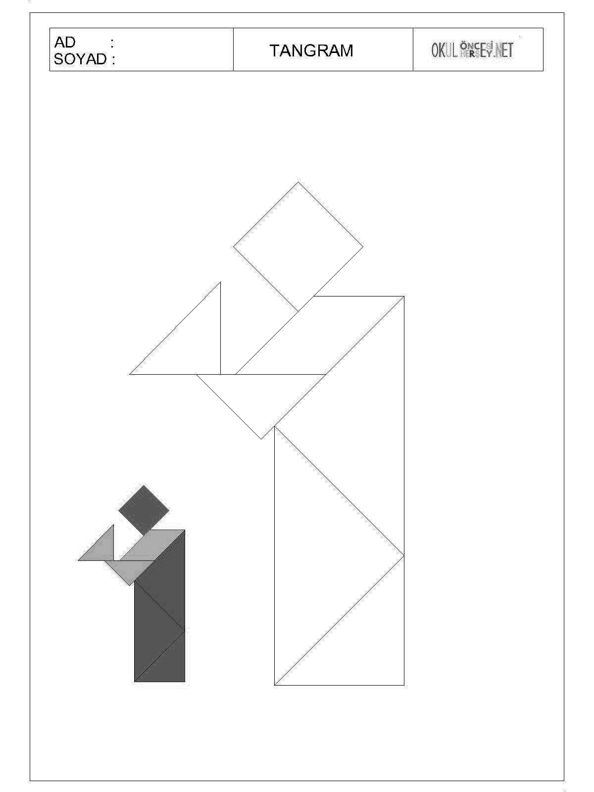 Color-vibrant tangram coloring page