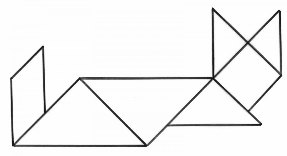 Color-dynamic tangram coloring page