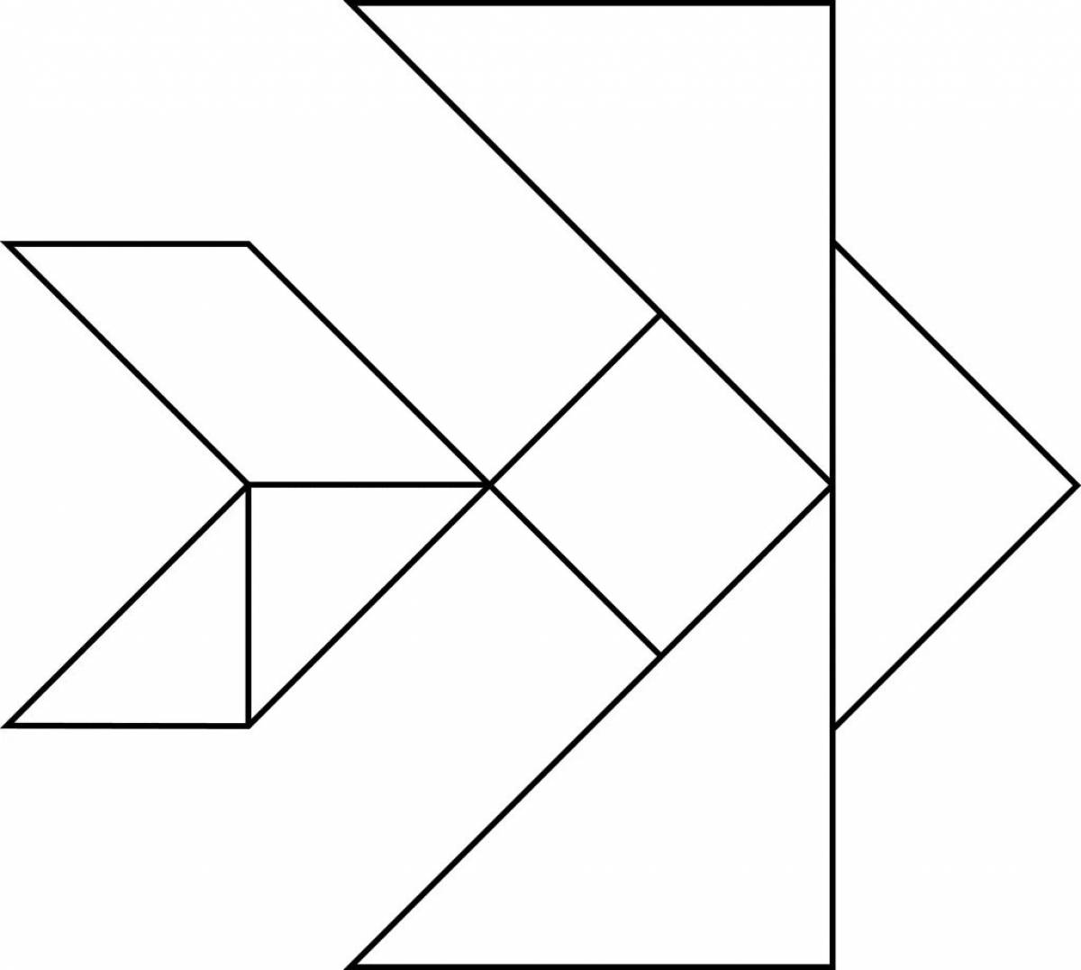 Развлекательная цветная раскраска tangram