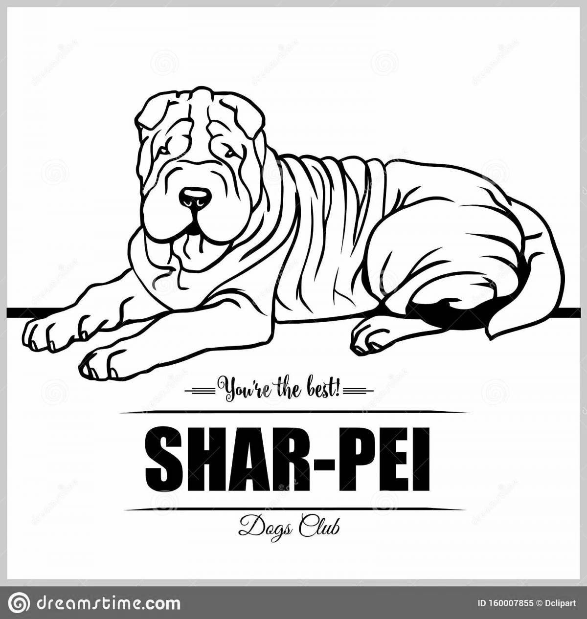 Fancy Shar Pei coloring page