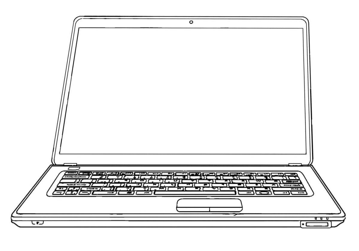 Colorful vibrant macbook coloring page