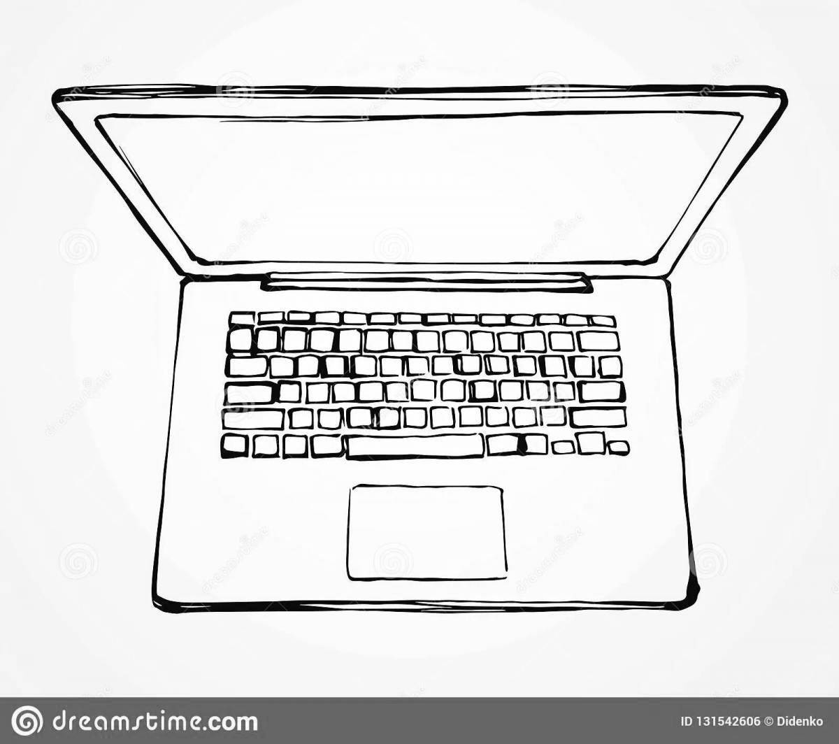 Macbook coloring page with sparkling colors