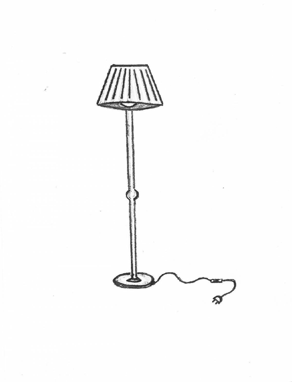 Sparkling floor lamp coloring