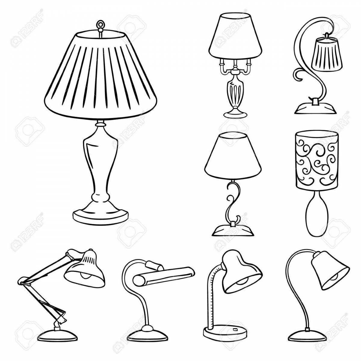 Floor lamp grand coloring page