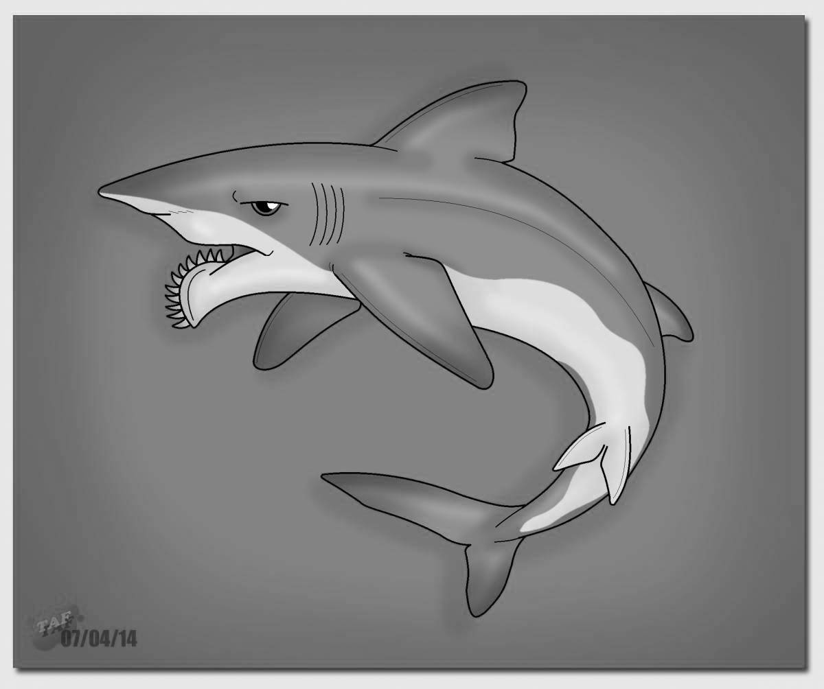 Vibrant helicoprion coloring page