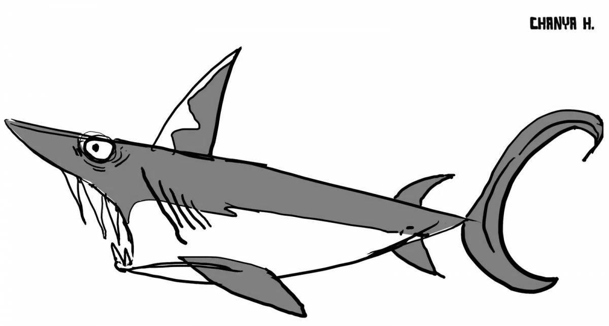 Amazing helicoprion coloring page