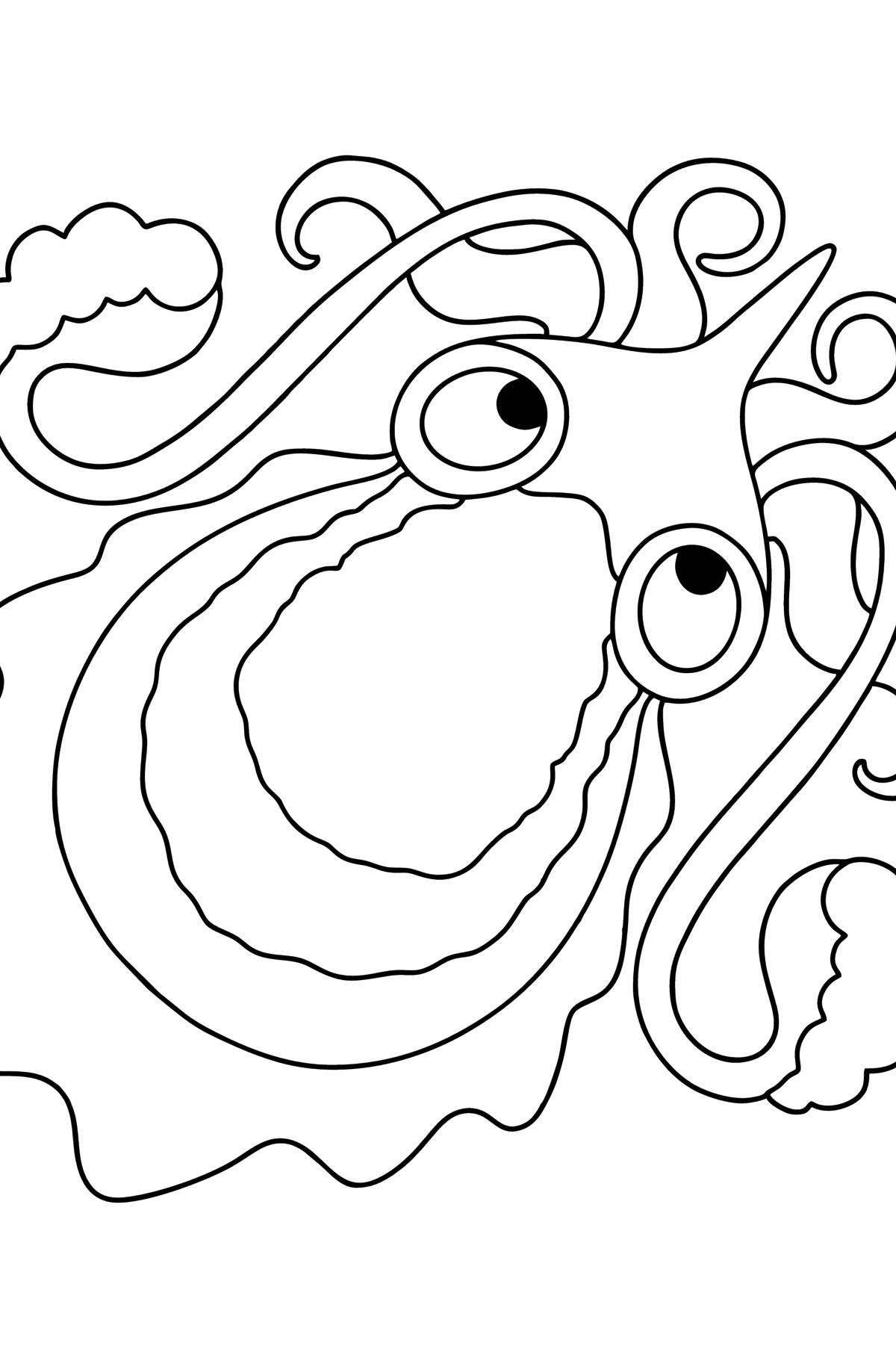Charming cuttlefish coloring book
