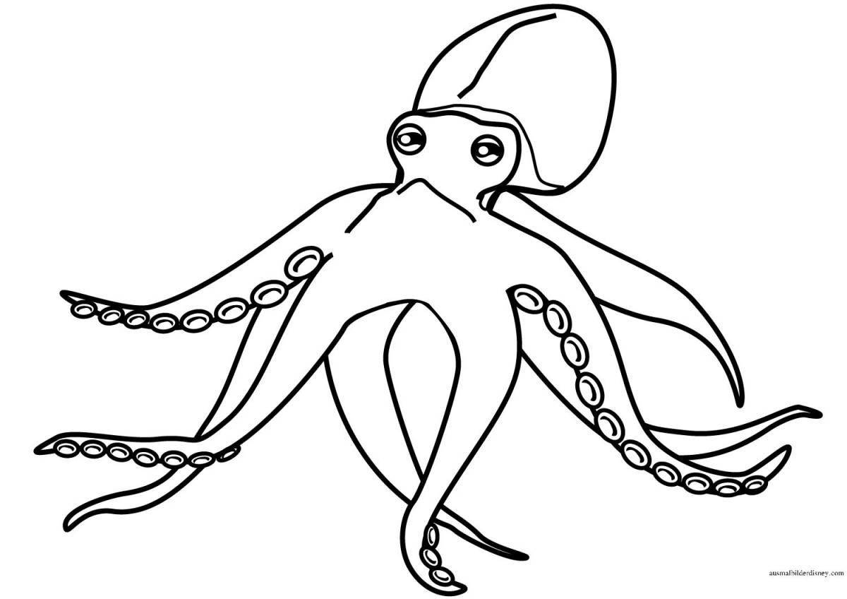 Beautiful cuttlefish coloring page