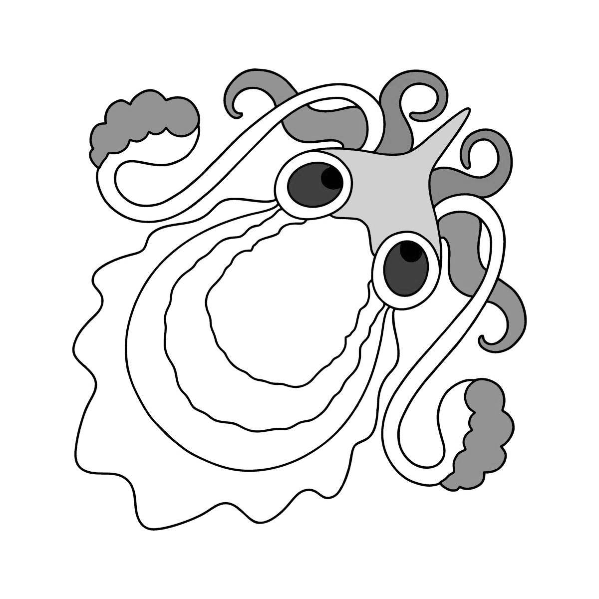 Outstanding cuttlefish coloring page