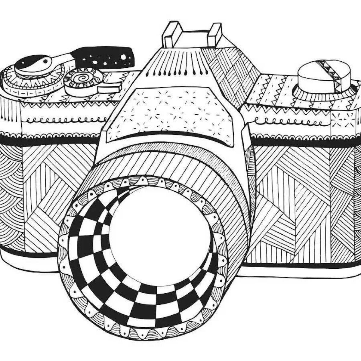 Amazing camera coloring page