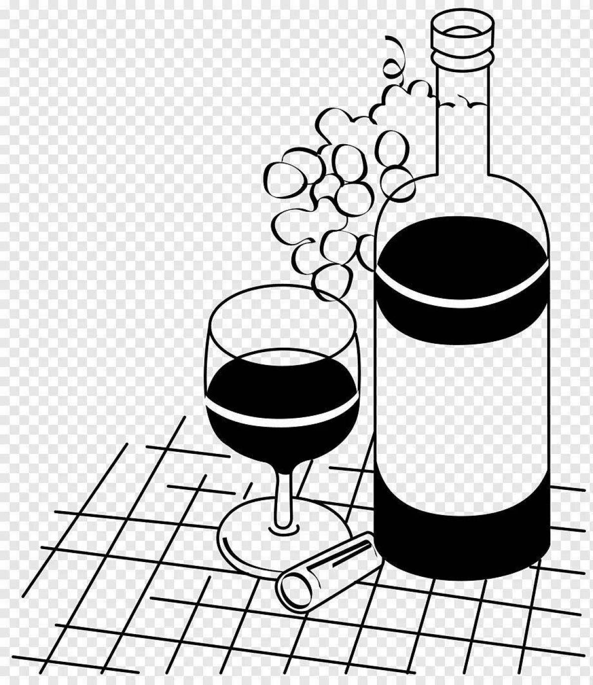 Celebration wine coloring page