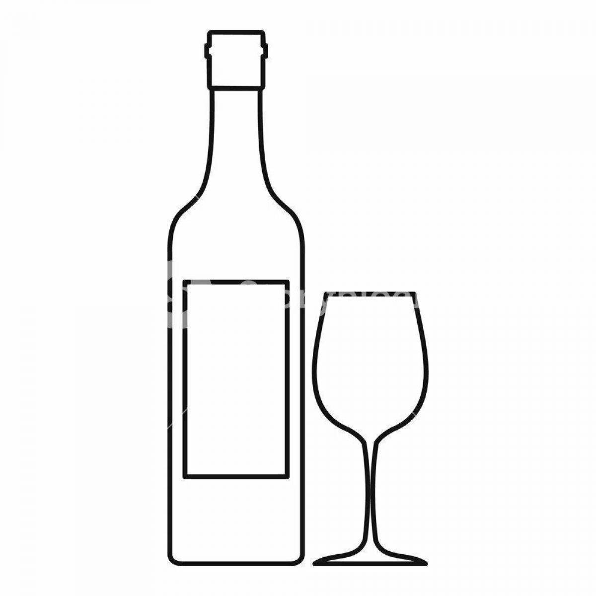 Attractive wine coloring page