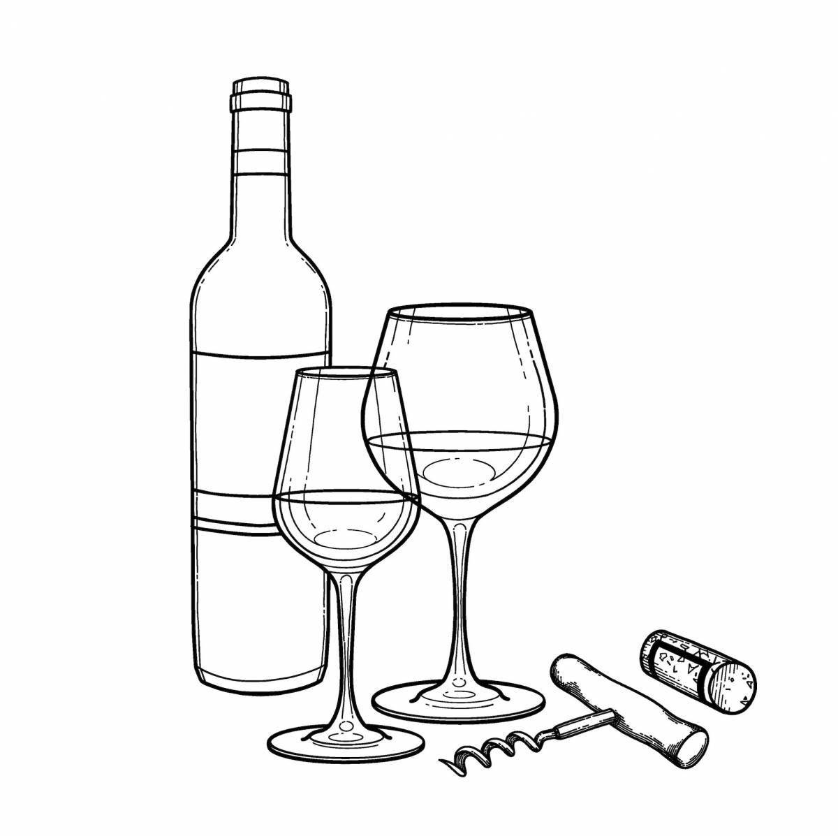 Peace wine coloring page