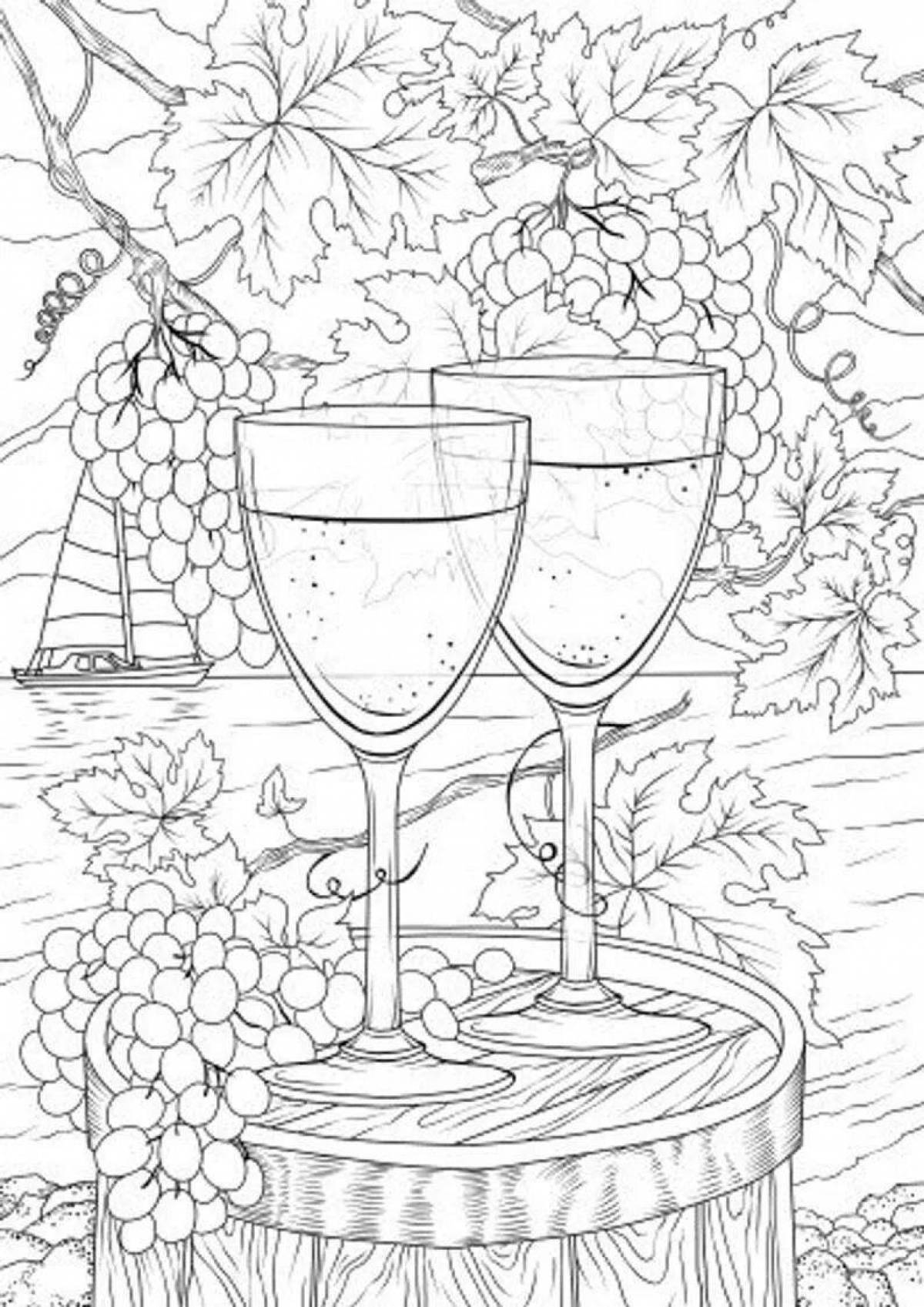 Calm wine coloring page