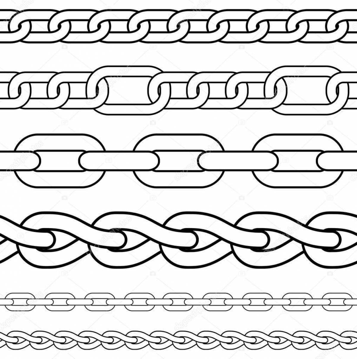 Coloring page of intricate chains