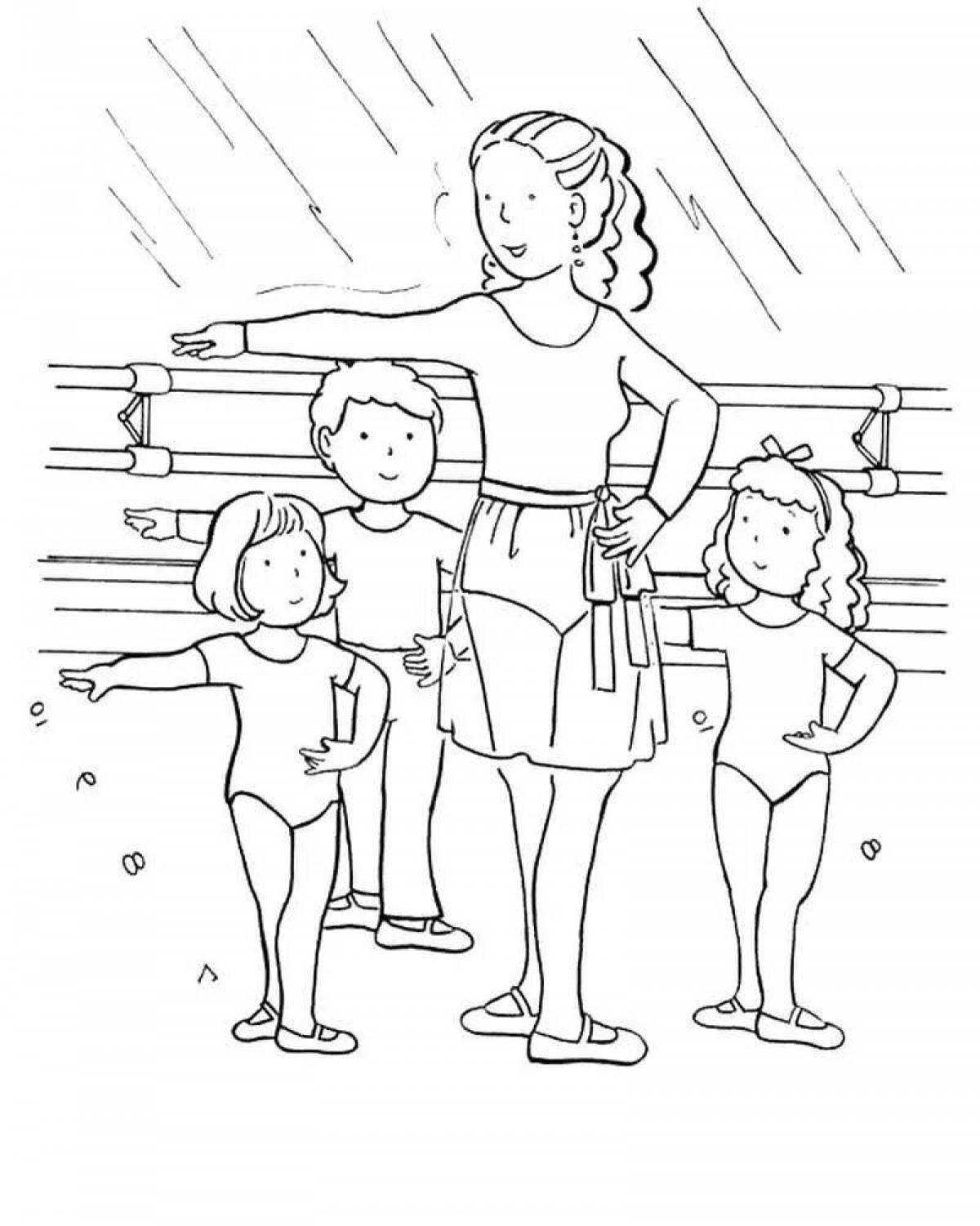 Joyful coach coloring page