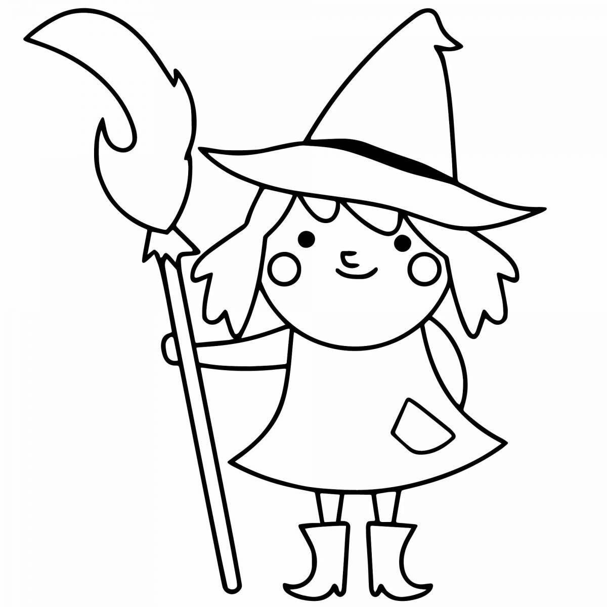Charming witch coloring book