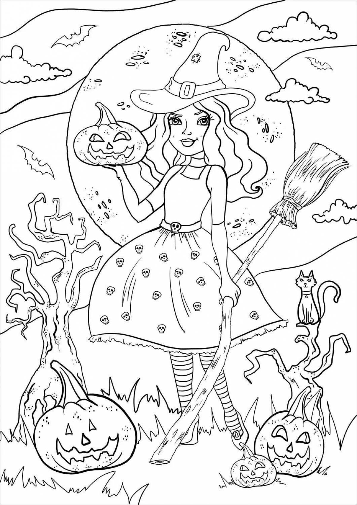 Witch mystery coloring book