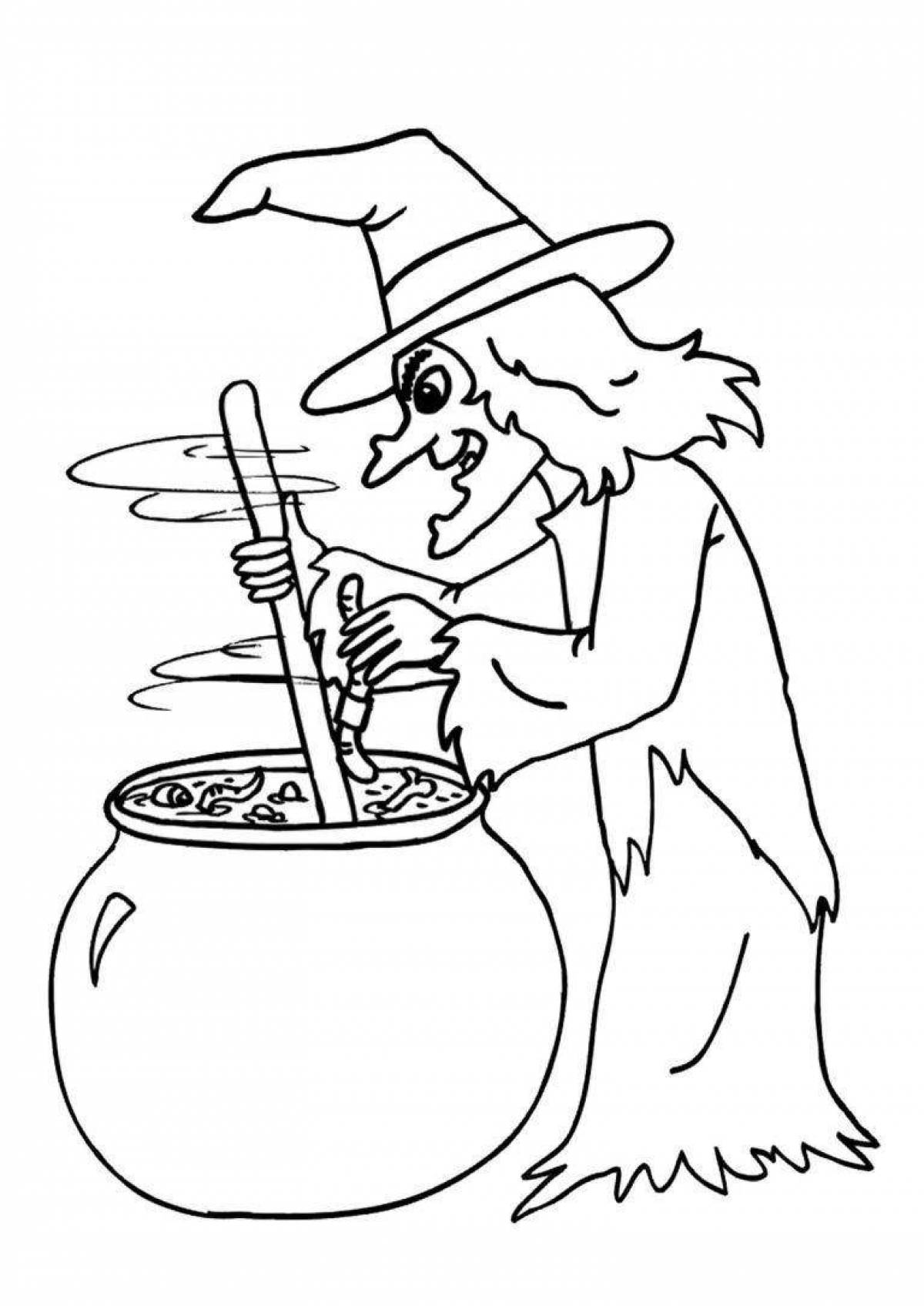 Photo Sinister witch coloring book