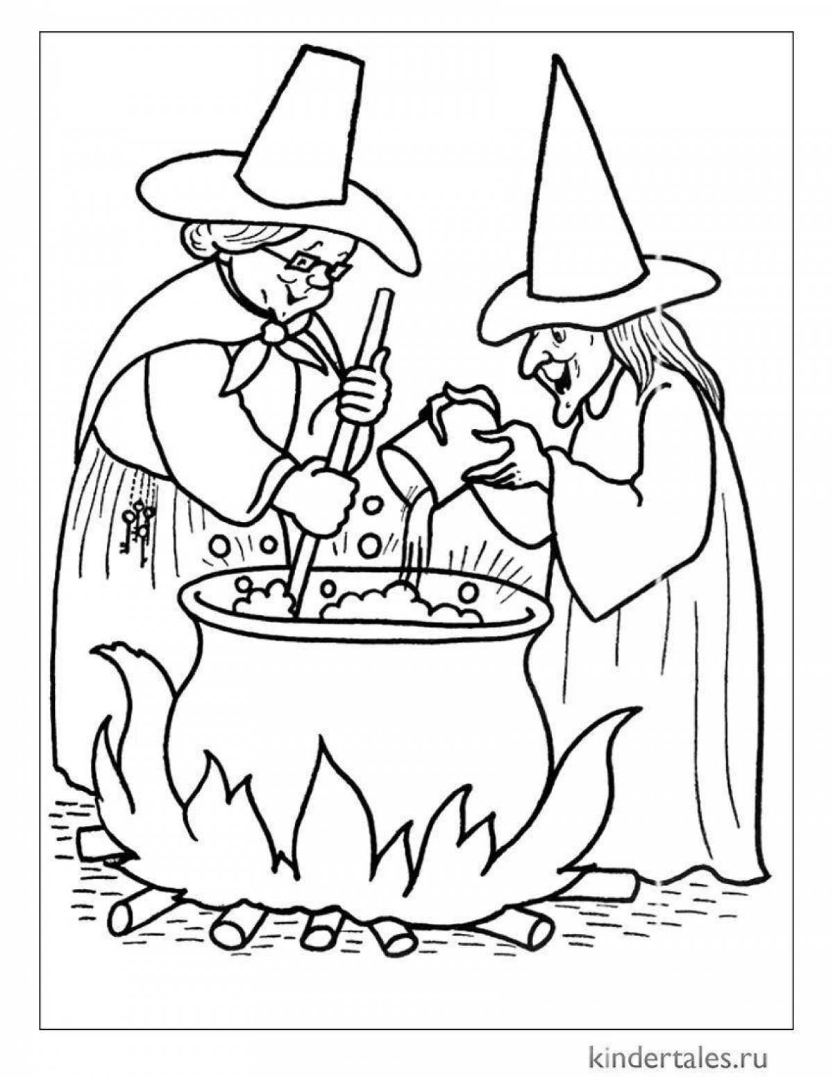 Majestic witch coloring book