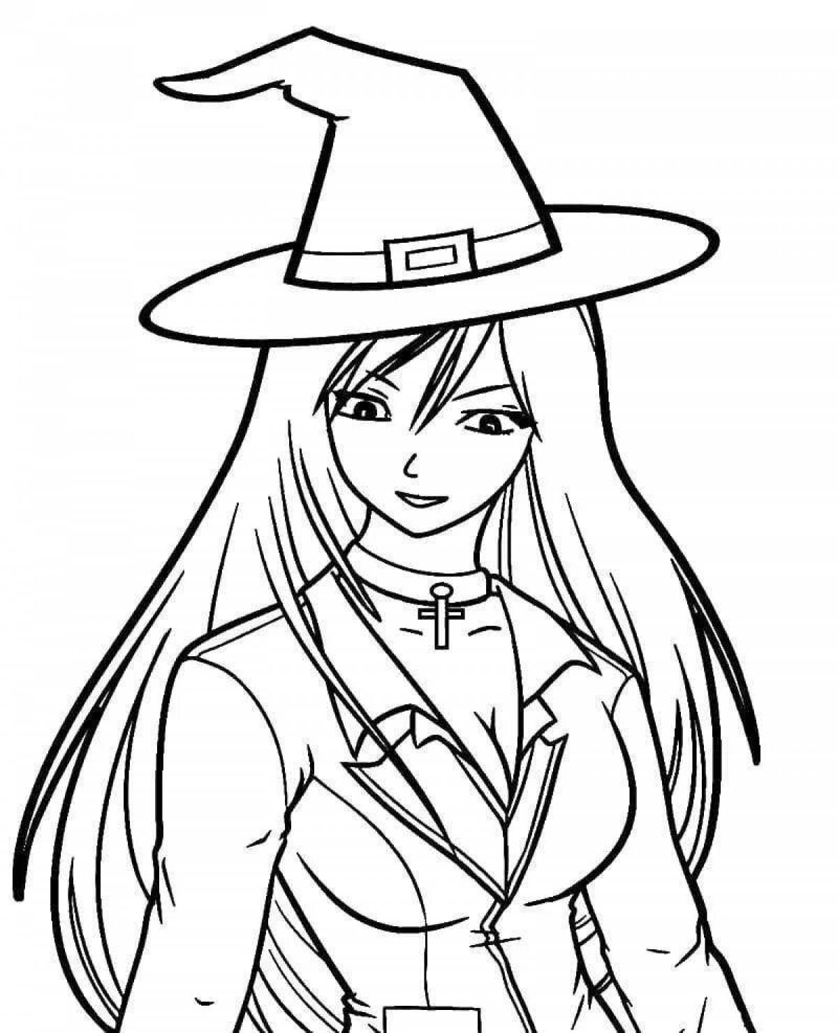 Enchanting witch coloring book