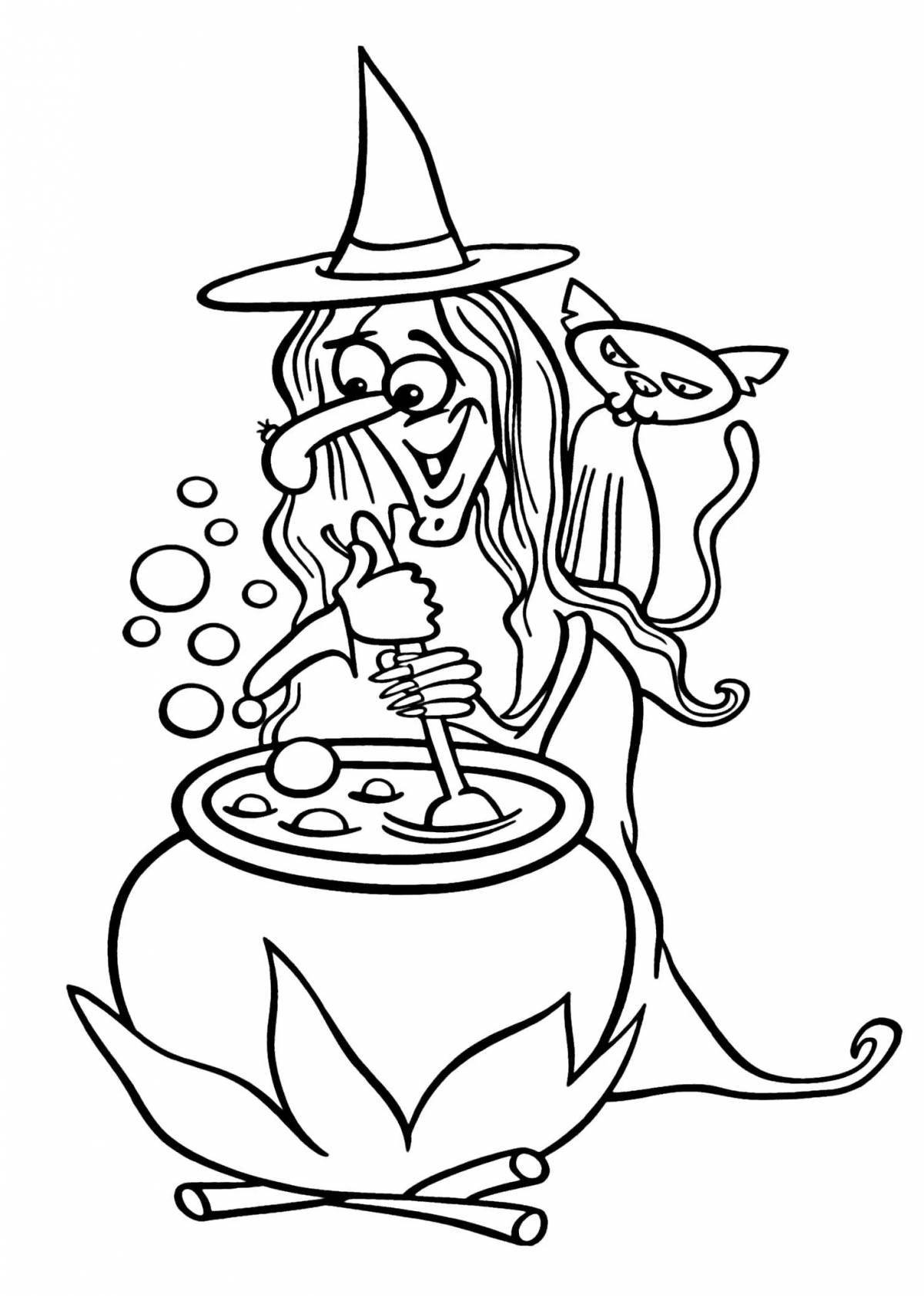 Exquisite witch coloring book
