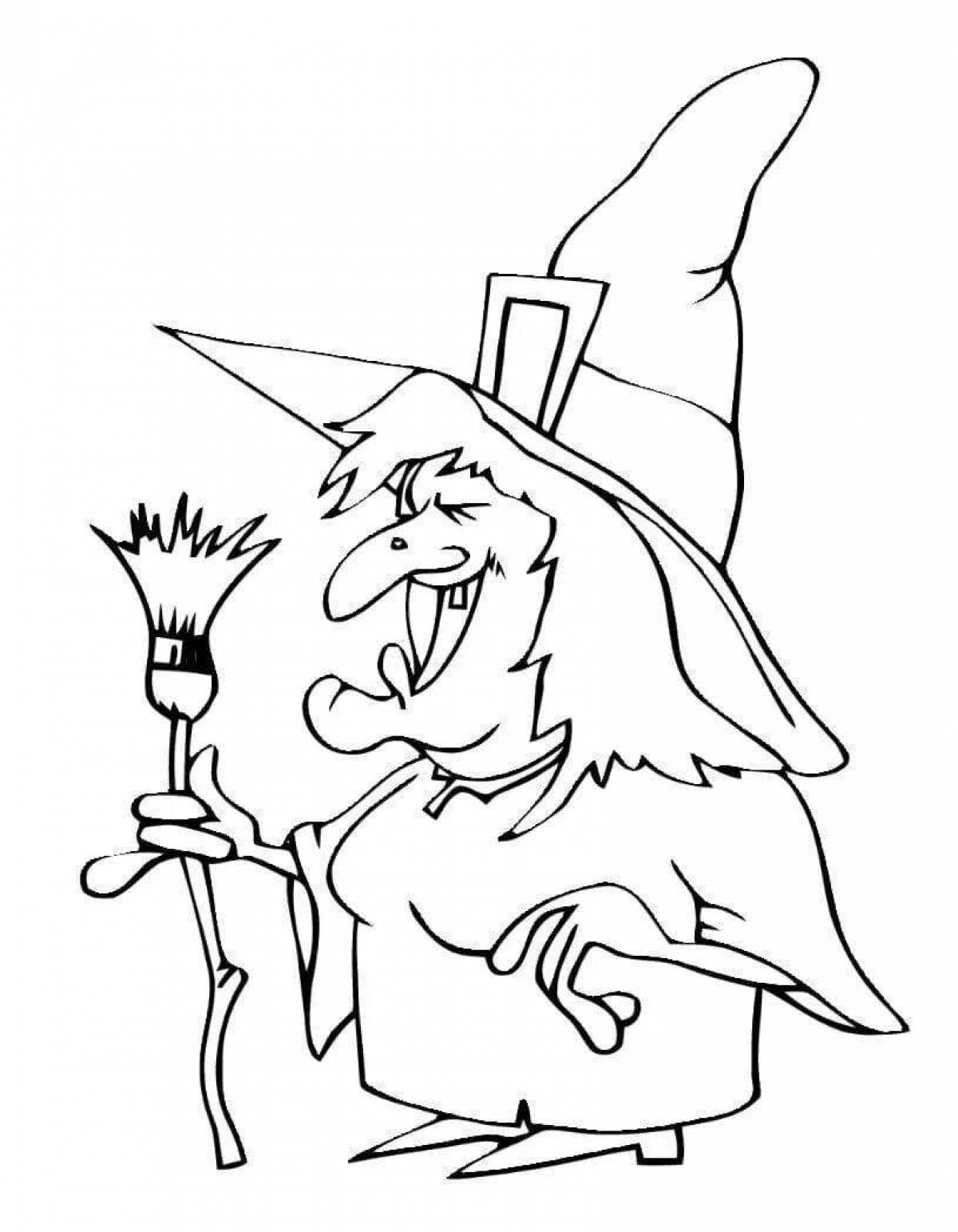 Terrifying witch coloring book