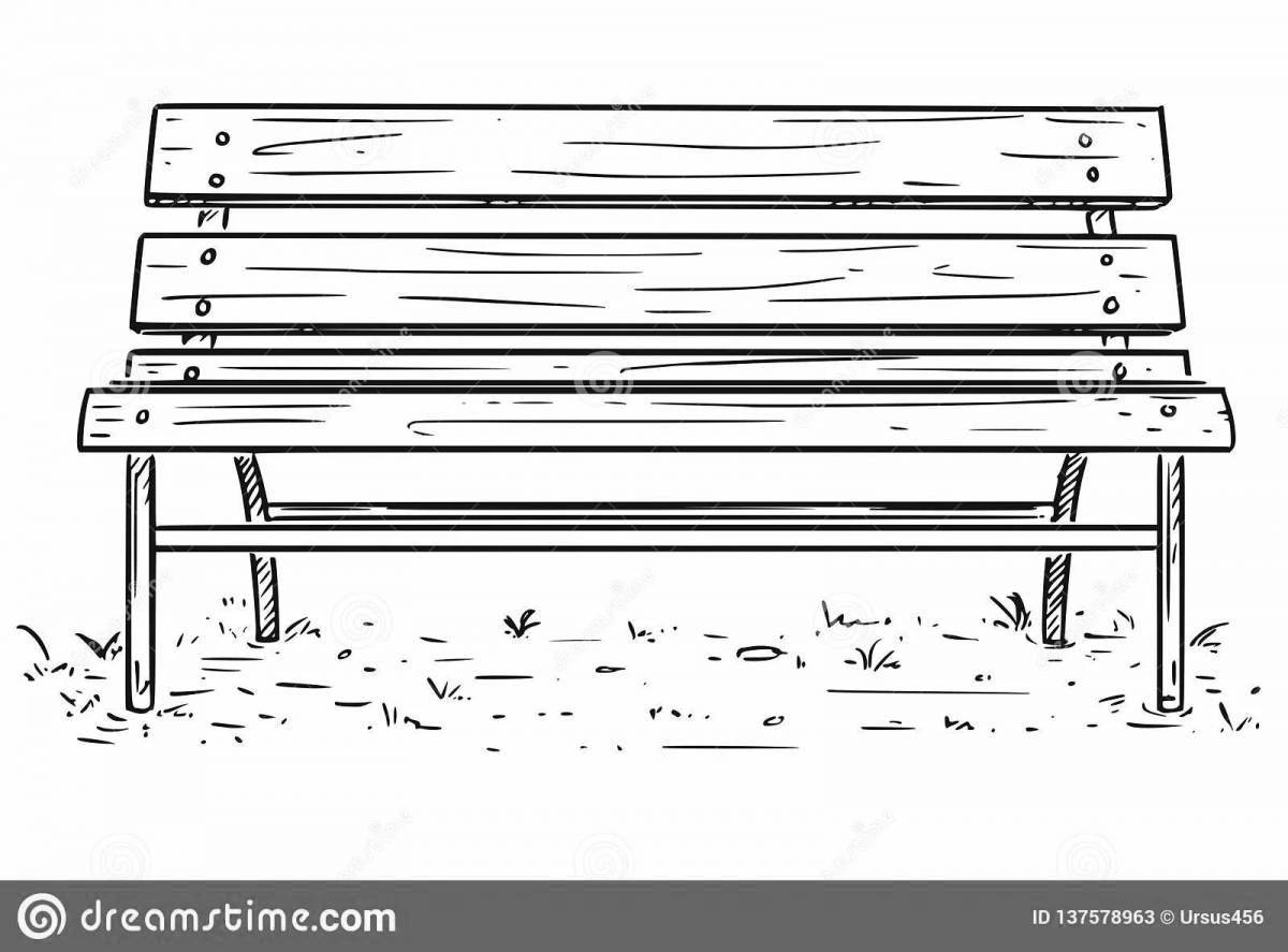 Festive bench coloring page