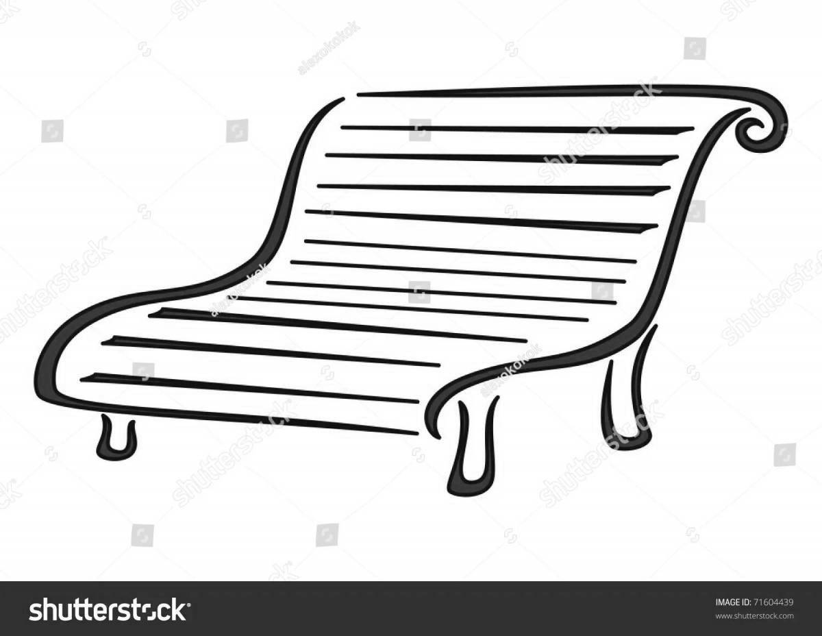 Раскраска большая скамейка