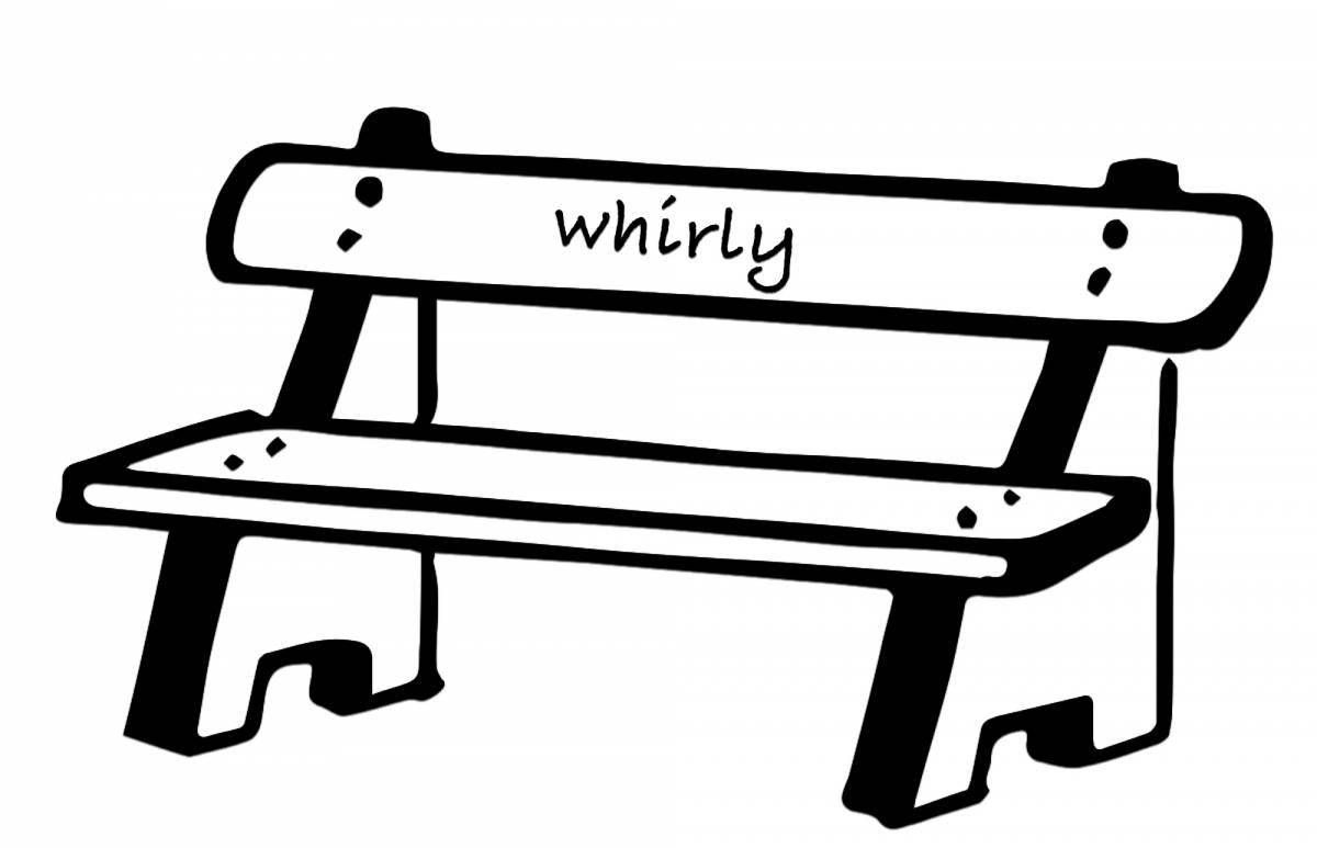 Photo Exquisite bench coloring page