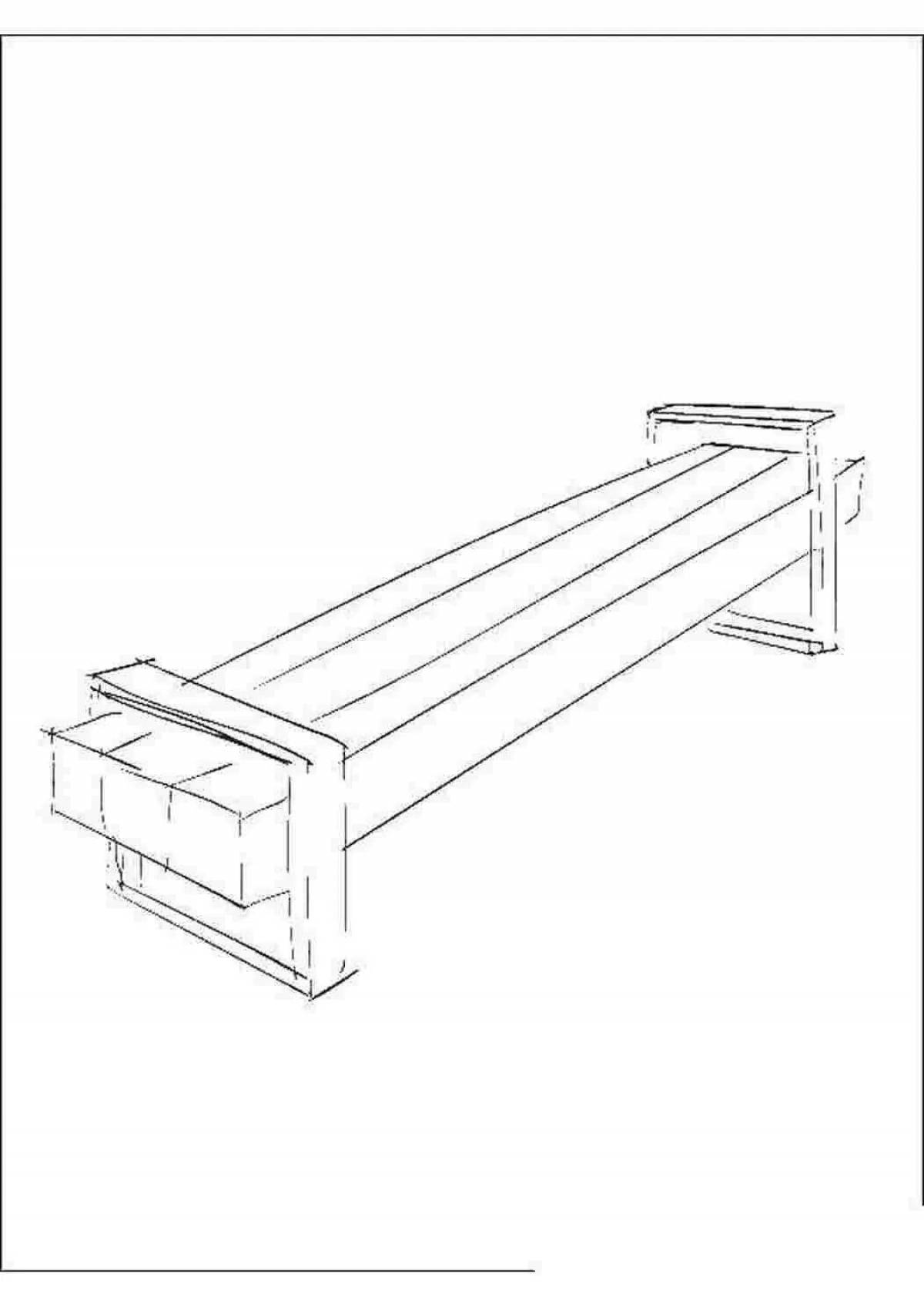 Photo Coloring book humorous bench