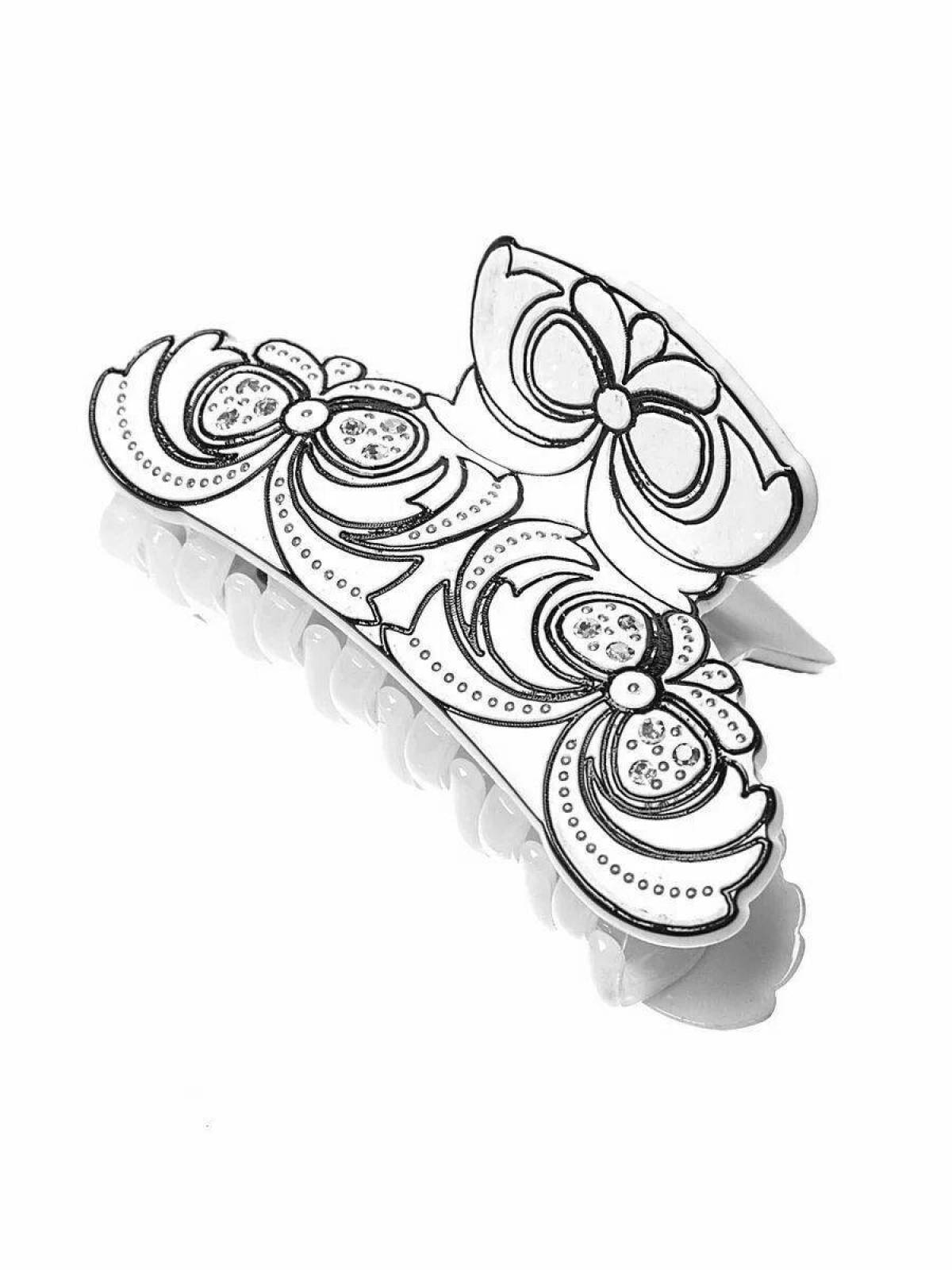 Detailed hairpin coloring page