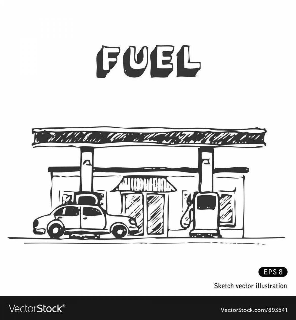 Fun gas station coloring book