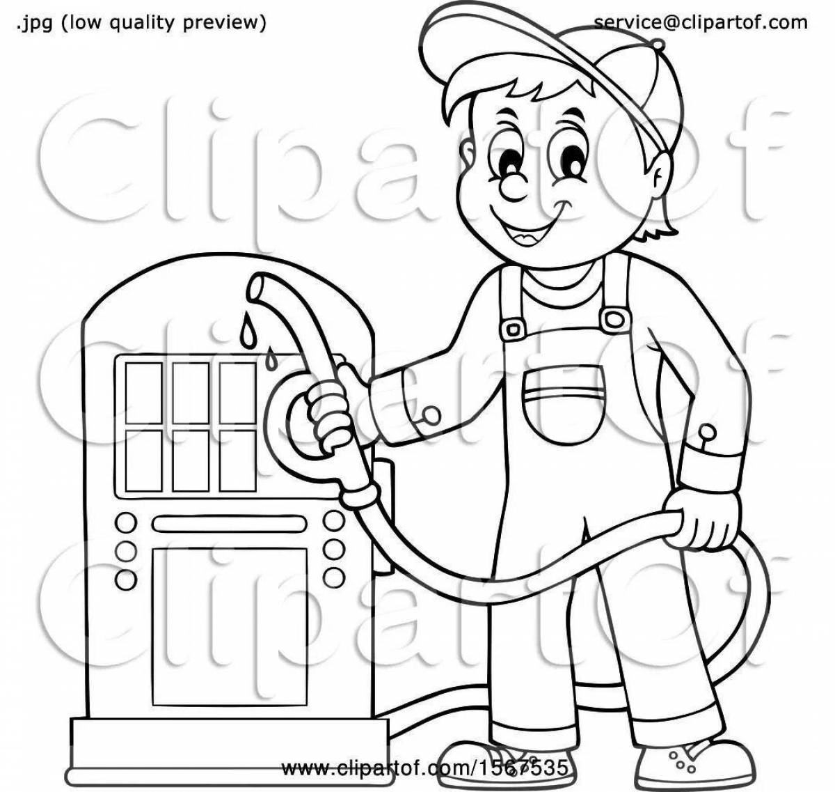 Consolation gas station coloring page