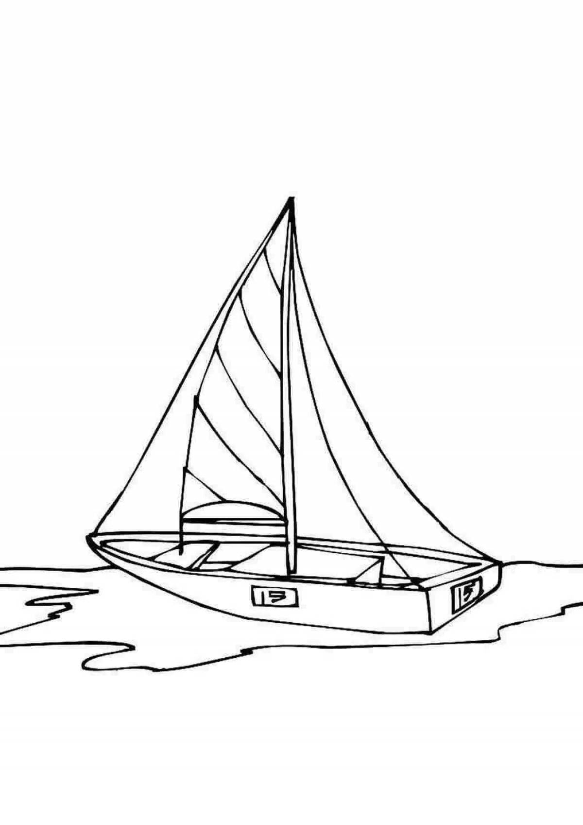 Photo Coloring page joyful boat