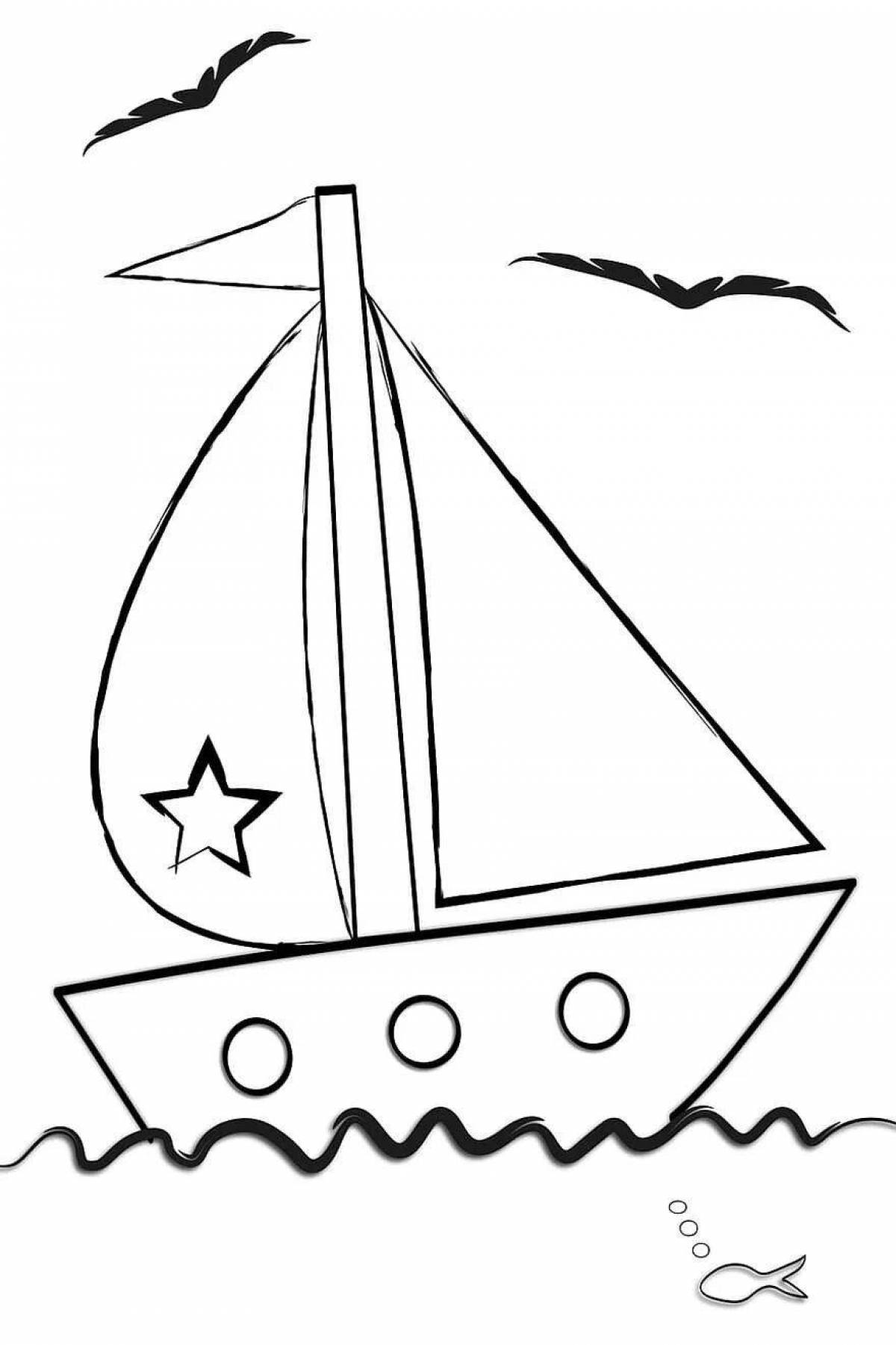 Majestic boat coloring book