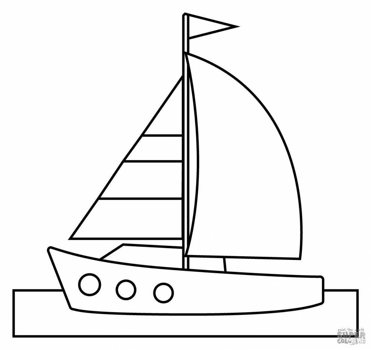 Раскраска сказочная лодка