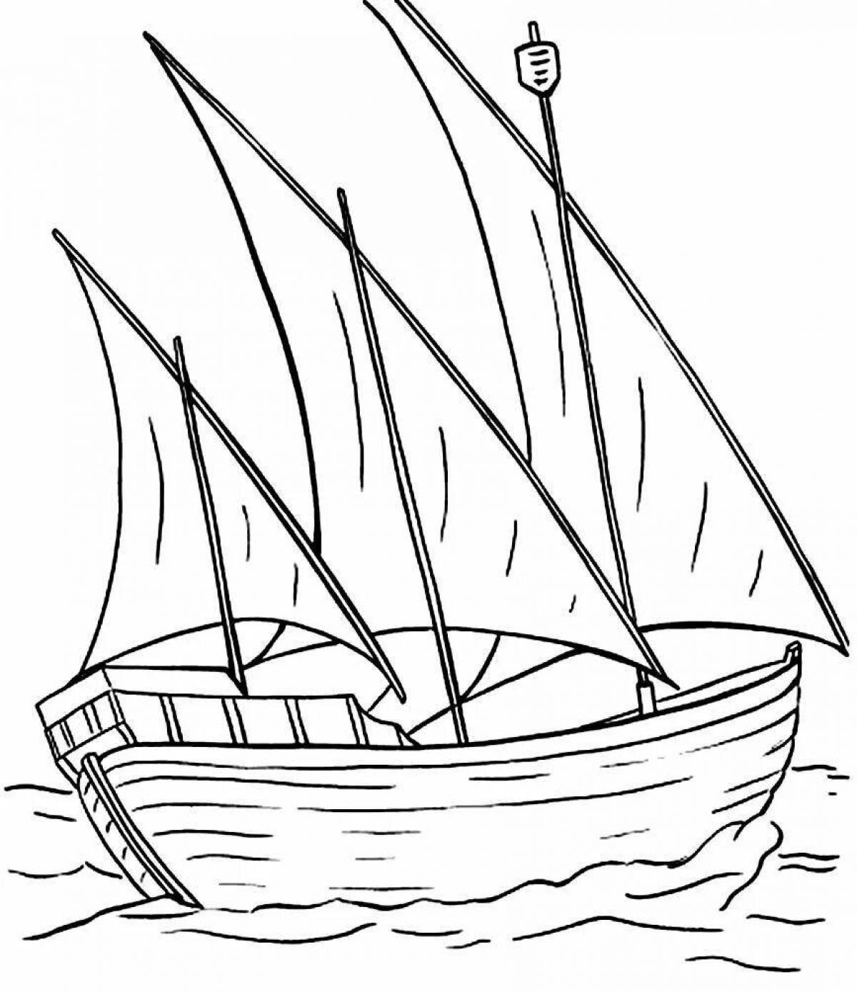 Coloring page dazzling boat