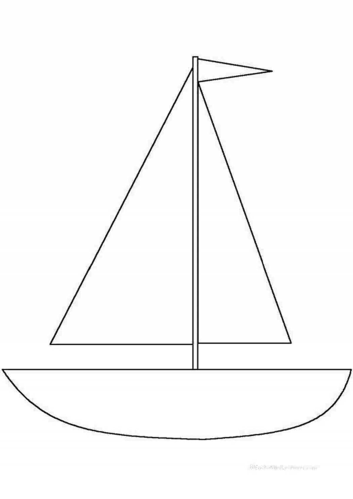 Luminous boat coloring page