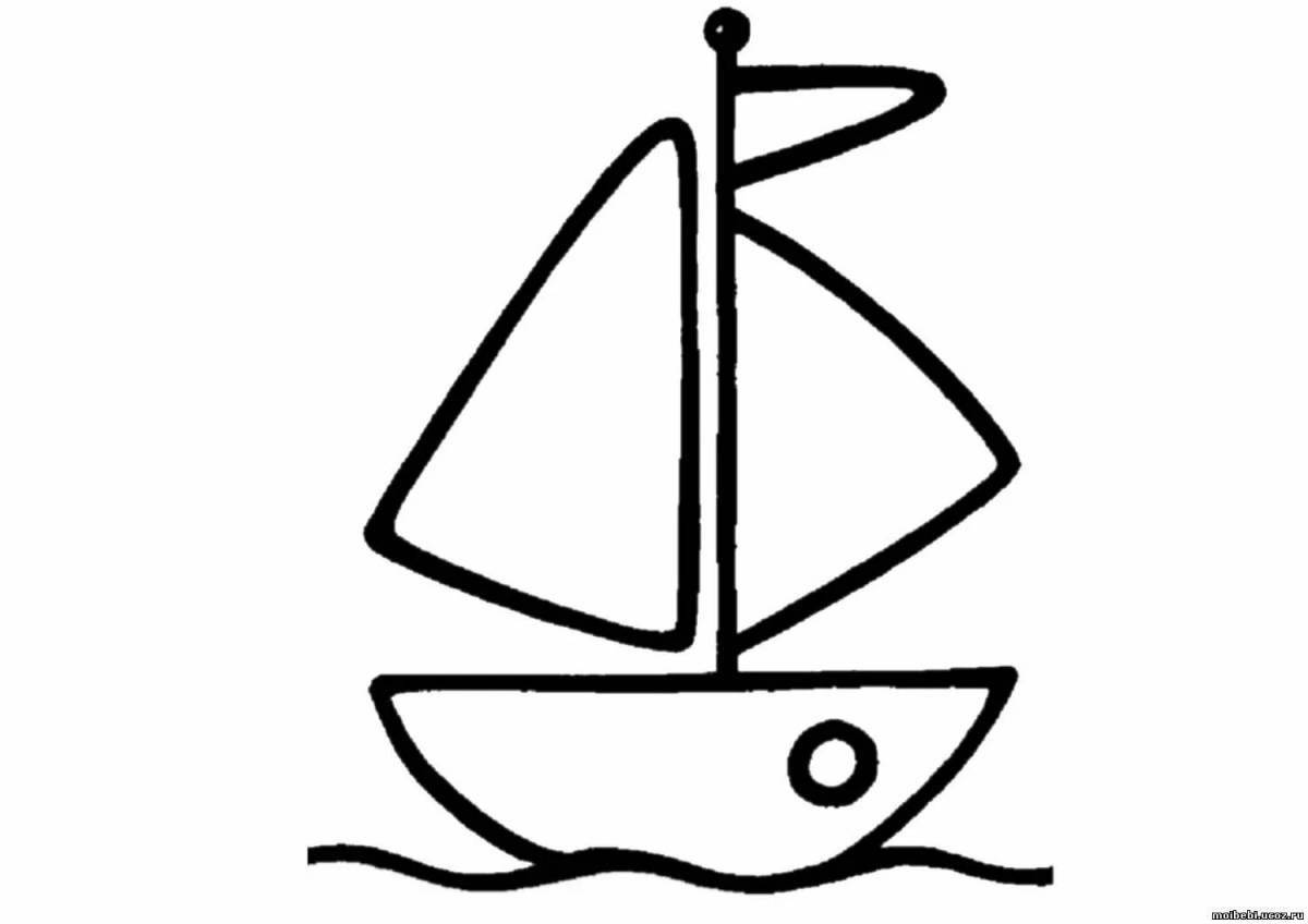 Раскраска «возвышенная лодка»